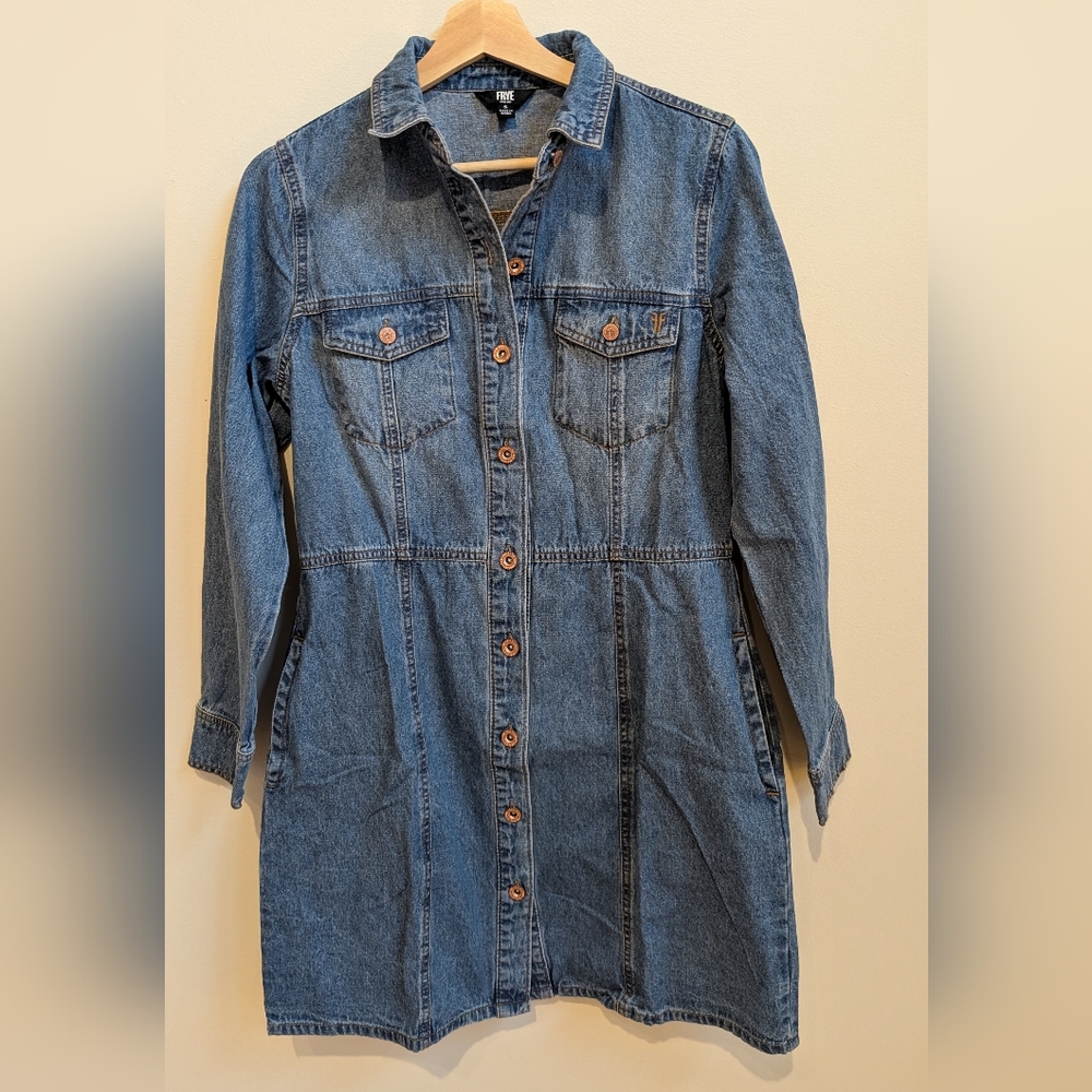 Frye Denim Shirt Dress | Button Front | Size S